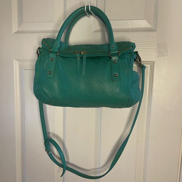 Kate Spade Cobble Hill turquoise green Leather Satchel/Crossbody bag . - Picture 4 of 15